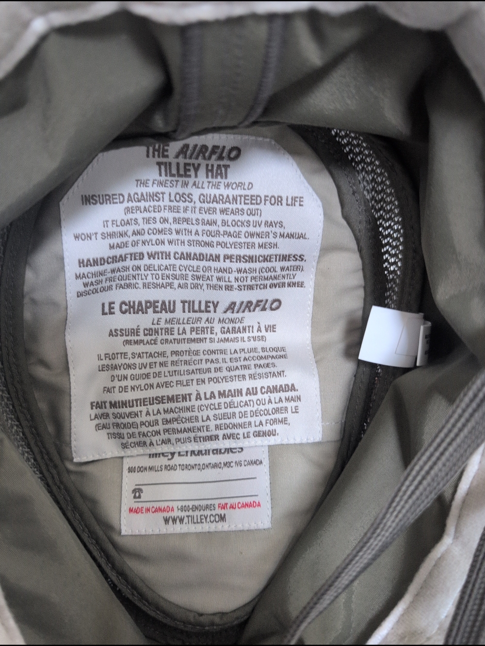 Tilley LTM6 Airflo Hat – Olive Green – Made in Canada - Picture 4 of 4